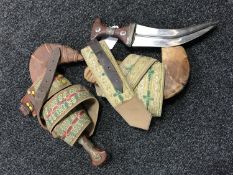 Two Arabic Jambiya knives in sheaths