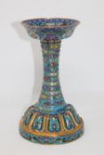 A good quality 19th century Chinese cloisonne gilt bronze candlestick, height 24.