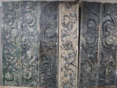 Six antique carved wall panels, height 235 cm CONDITION REPORT: Each approx.