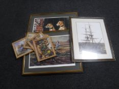 Two framed signed Vic Grainger limited edition prints - On October stubble and Ready to Go,