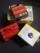 A boxed steam cleaner, car cleaning kit, car polisher,