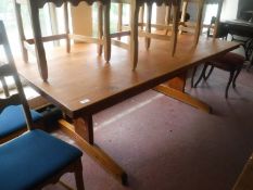 A pine refectory dining table