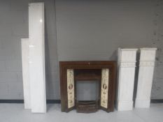 A Victorian cast iron fire with marble panels and a white marble fire surround