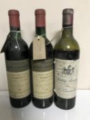 Three bottles of wine - Chateau Boyd-Cantenac Grand Cru Classe Margaux 1973 (2) and Chateau