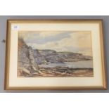 Clive Vernon Blakelock : Northern Coastline, watercolour, signed, 23 cm x 37 cm, framed.