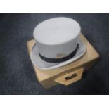 A Dunn & Company Ltd grey top hat in fitted box
