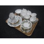 A tray of twenty piece Royal Kent tea service and eight piece Royal Kent tea service