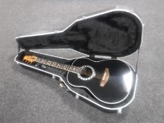 An Ovation semi-acoustic bowl-back guitar made in the USA, model 1617,