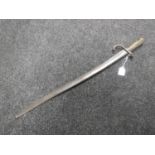 A late 19th century French Chassepot bayonet