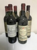 Five bottles of wine - Chateau Brane-Cantenac Margaux 1967, Chateau Gazin Pomerol 1978,