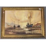 Jack R. Mould : Cornish Estuary, oil on canvas, signed, 50 cm x 65 cm, framed.