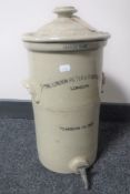 An antique stoneware 'The London Filter & Pump Company' carbon filter