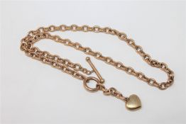 A yellow metal chain, stamped 'Italy' with indistinct hallmark CONDITION REPORT: 15.
