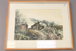 Albert Henry Herbert : Seaton Sluice, watercolour, 32 cm x 49 cm, framed.
