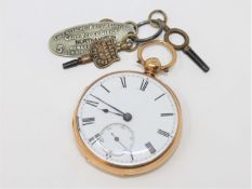 An 18ct gold open face pocket watch CONDITION REPORT: 82.