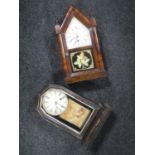 Two antique American cased mantel clocks