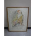 Donald James White : Nude study of Caroline seated, watercolour, signed with initials, dated '87,