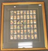 A montage of cigarette cards - Stars of the screen, 67 cm x 59 cm, framed.