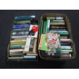 Two boxes of books relating to bridge and golf, a further box of 20th century volumes,