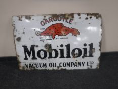An early 20th century enamelled advertising sign "Mobiloil Vacuum Oil Company Ltd"