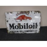 An early 20th century enamelled advertising sign "Mobiloil Vacuum Oil Company Ltd"