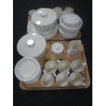 Two trays of forty-nine pieces of Hornsea Fleur tea and dinner ware