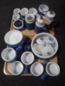Two trays of Denby tea and dinner ware