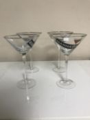 A set of six Manhattan cocktail glasses
