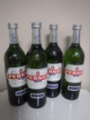 Four 70cl bottles of Pernod and four bottles - Malibu, Cream Sherry,