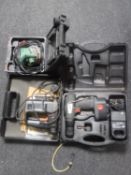 Three power tools - Parkside sander, Performance hammer drill with battery and charger,