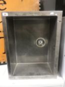 A stainless steel sink