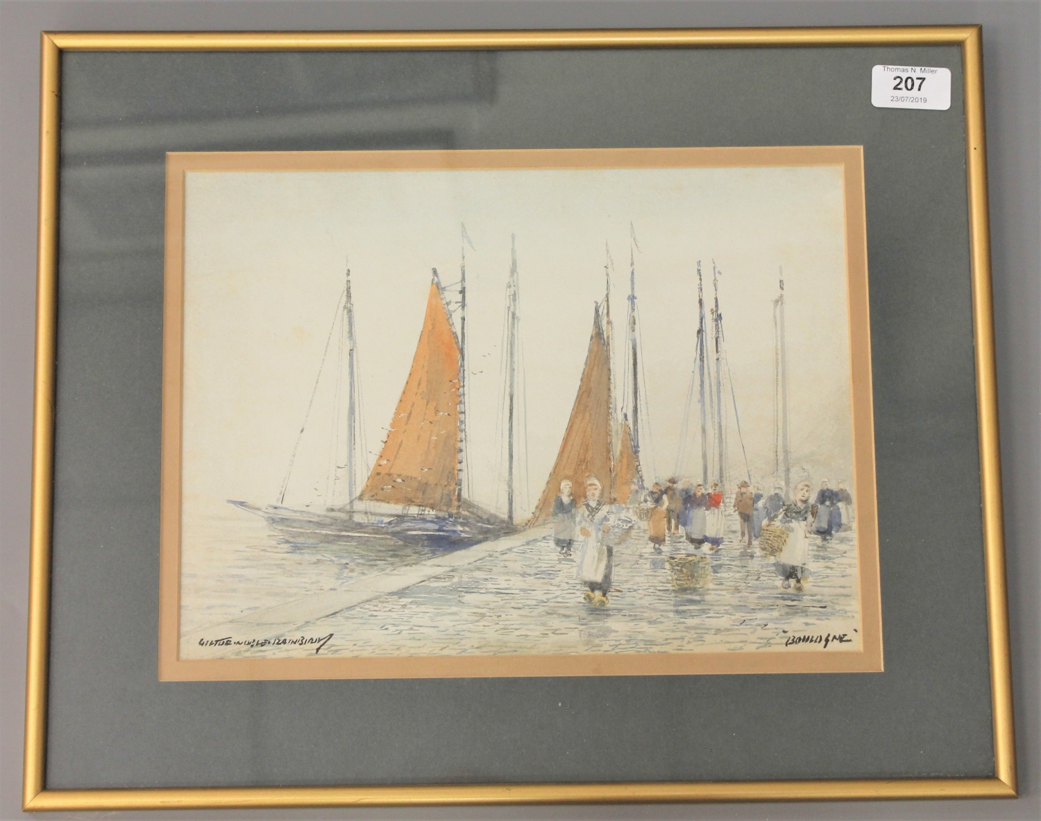 Victor Noble Rainbird : Boulogne, watercolour, signed, 23 cm x 32 cm, framed.