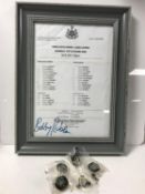 A framed Newcastle United v Leeds United Monday 13 October 2003 team listing signed by Bobby Robson