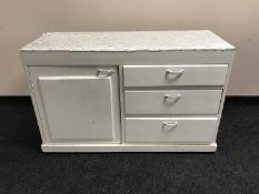 A mid 20th century painted kitchen sideboard