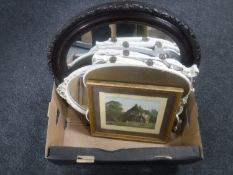 A box of two dressing table mirrors,