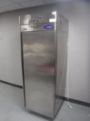 A Levin Capricorn stainless steel upright commercial chiller fridge