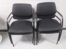 A set of four Narbutas stacking office armchairs