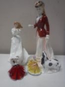A Royal Doulton figure - Sara HN 3384 and three further figures - Thank you,