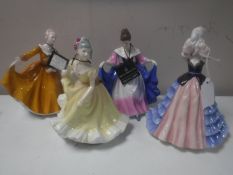 Four Royal Doulton pretty lady figures - Susan, Sara,