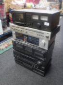 Six hi/fi separates - Technics M10 cassette deck, Technics RS-TR1 65 double cassette deck,