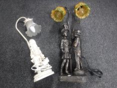 Two figural table lamps with shades