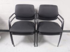 A set of four Narbutas stacking office armchairs
