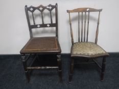 Two antique bedroom chairs