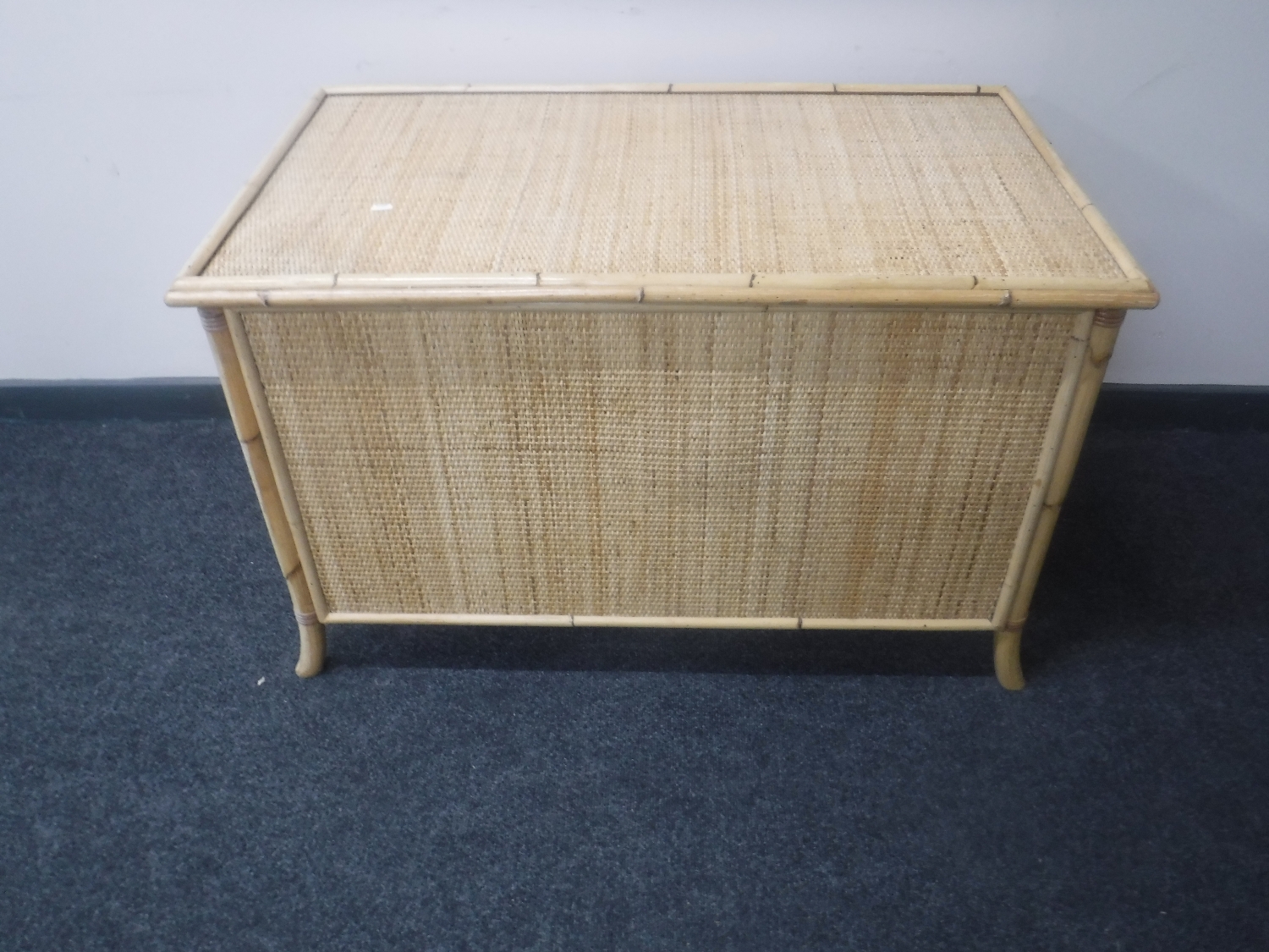 A bamboo and wicker three drawer chest together with matching blanket box - Image 2 of 2