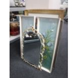 A gilt framed hall mirror,