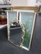 A gilt framed hall mirror,