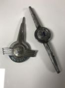 Car Memorabilia: Two metal Morris badges