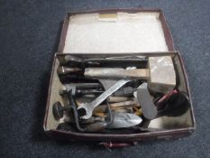 A box of vintage and later hand tools and joinery tools