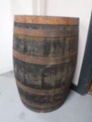 A oak coopered barrel
