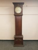 A 19th century continental oak longcase clock,